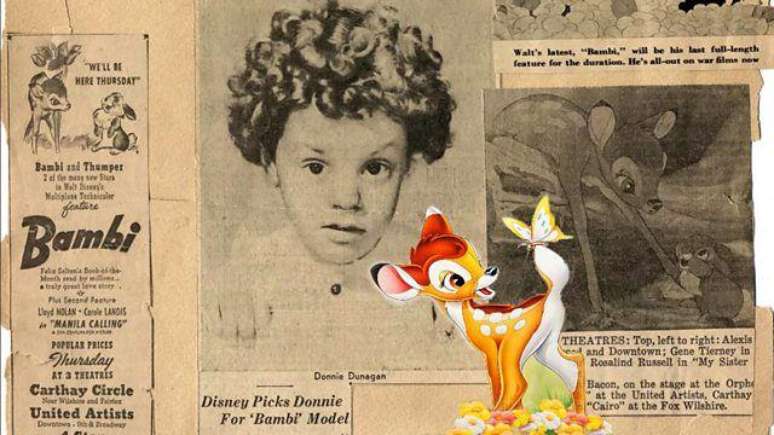 Jornais da &eacute;poca noticiaram escolha de Donnie como modelo para Bambi
