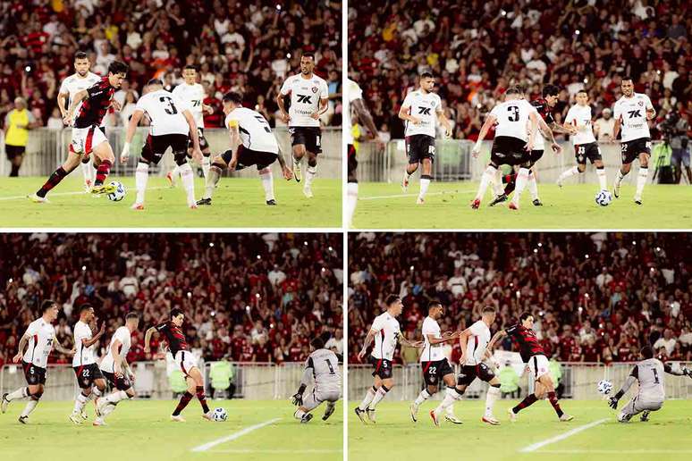 Sequ&ecirc;ncia do gol de placa de Pedro no Maracan&atilde; &ndash; Fotos: Adriano Fontes / Flamengo