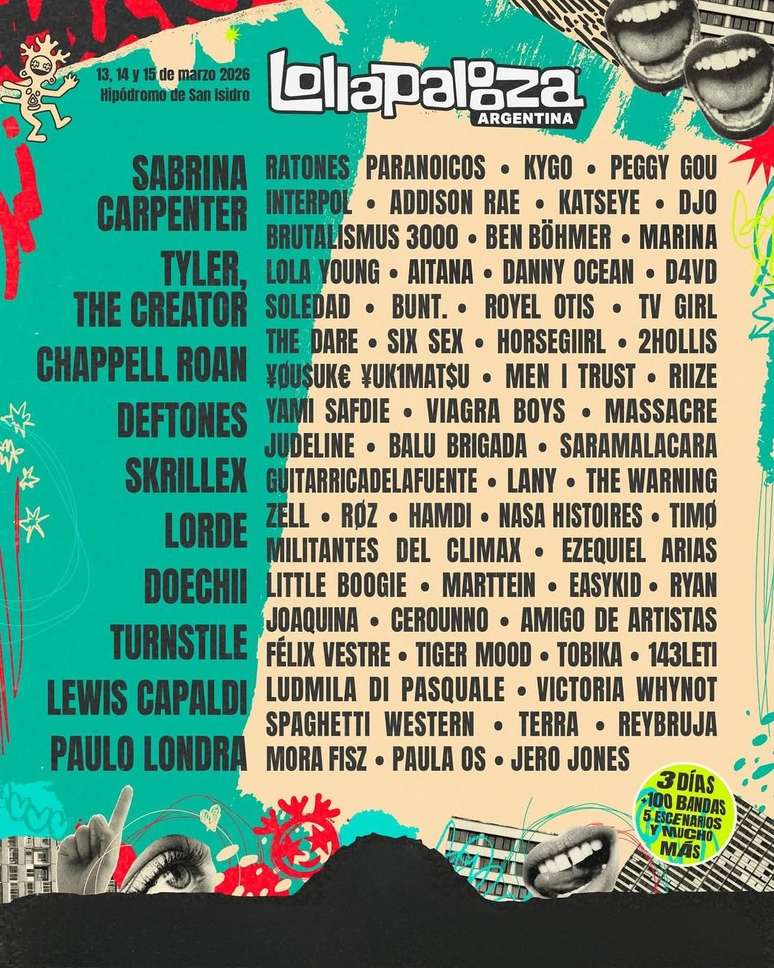 Lollapalooza Argentina 2026 - Divulga&ccedil;&atilde;o