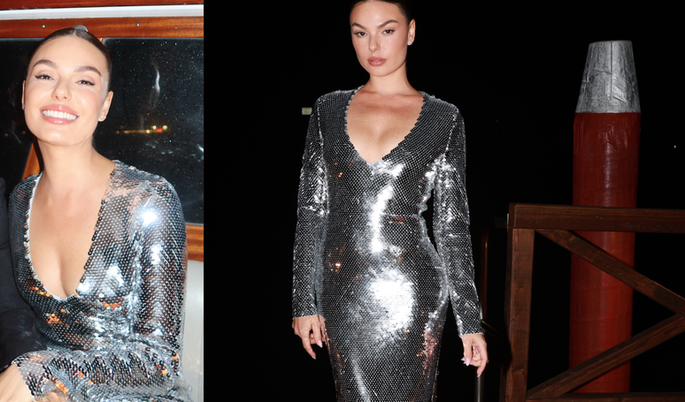 Beautiful! ISIS Valverde shines (literally) in a luxurious Look brand on her debut at the Venice Film Festival
