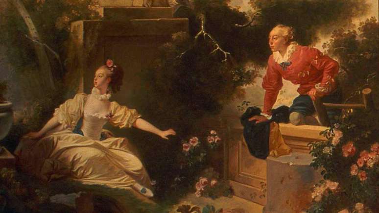 Detalhe de O Encontro, da s&eacute;rie O Progresso do Amor, de Jean-Honr&eacute; Fragonard (1771-73)