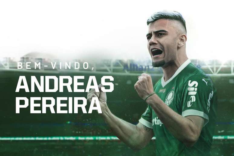 Palmeiras acertou recentemente a contrata&ccedil;&atilde;o do meia Andreas Pereira &ndash;
