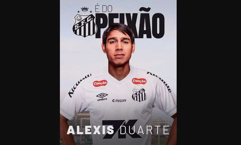 Santos anuncia Alexis Duarte nas redes sociais &ndash;