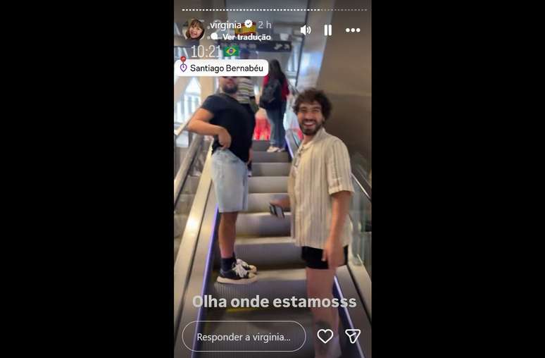 Virg&iacute;nia e amigos visitaram o Santiago Bernab&eacute;u, est&aacute;dio do Real Madrid, onde joga Vini Jr &ndash; Reprodu&ccedil;&atilde;o/instagram