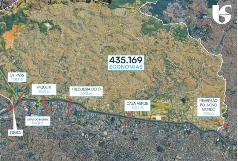 Engenharia de conting&ecirc;ncia possibilitou o esvaziamento do trecho em obras, permitindo o acesso seguro ao interceptor para in&iacute;cio da limpeza, segundo a Sabesp.