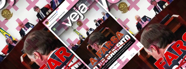 Flávio Bolsonaro publicou capa manipulada da Veja sobre julgamento de seu pai, o ex-presidente Jair Bolsonaro
