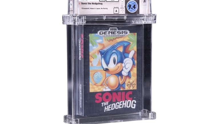 C&oacute;pia de Sonic the Hedgehog, de 1991, para Sega Genesis (Mega Drive), vendido por US$ 420 mil pela Golden Auctions
