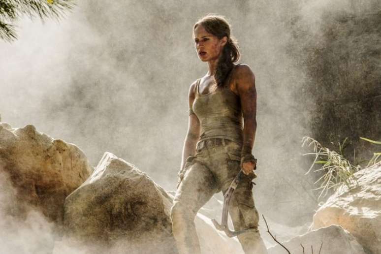 Alicia Vikander&nbsp;no papel de Lara Croft em 'Tomb Raider: A Origem' (2018)