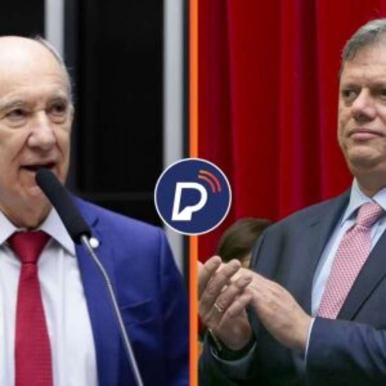 Deputado federal Rui Falcão e o governador de São Paulo, Tarcísio de Freitas.