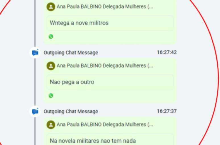Ren&ecirc; envia mensagem &agrave; esposa delegada e pede para que ela entregue outra arma e n&atilde;o a do crime