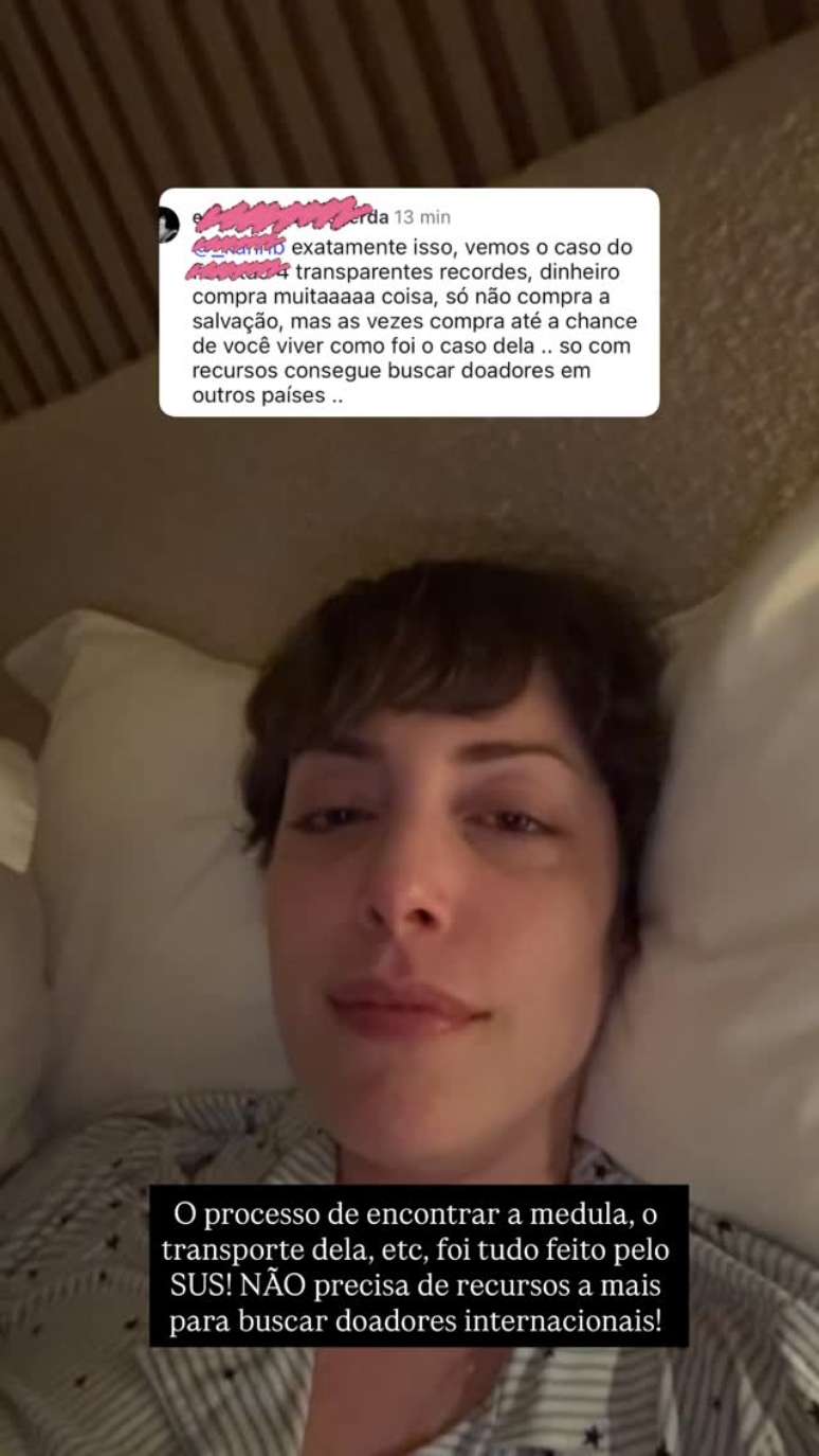 Influenciadora e filha de Roberto Justus, Fabiana Justus se irritou com desinforma&ccedil;&atilde;o sobre transplante de medula