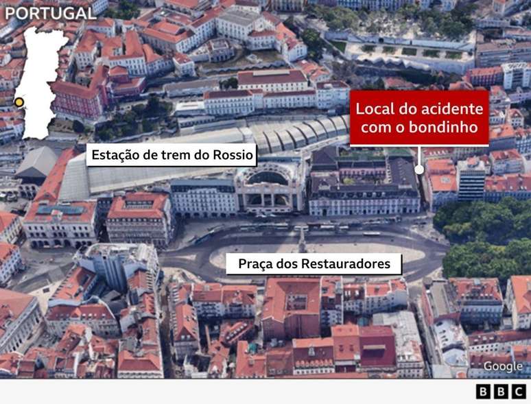 Mapa mostra local do acidente 