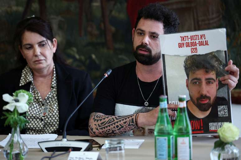 Parentes de reféns israelenses em Roma 8/4/2024