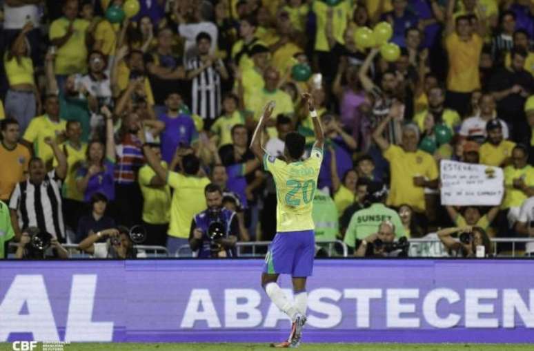 Stephen celebrates the first goal with the Brazilian team shirt Stephen celebrates the first goal with the Brazilian team shirt
