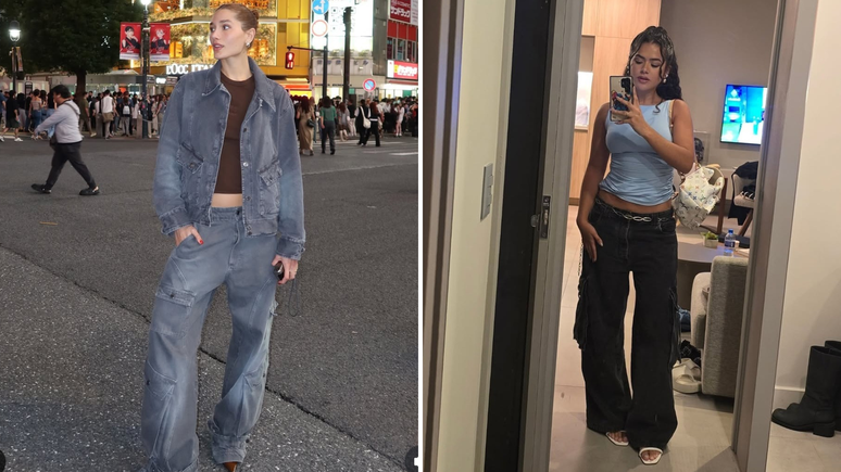 Sasha e Maisa com cal&ccedil;a cargo 