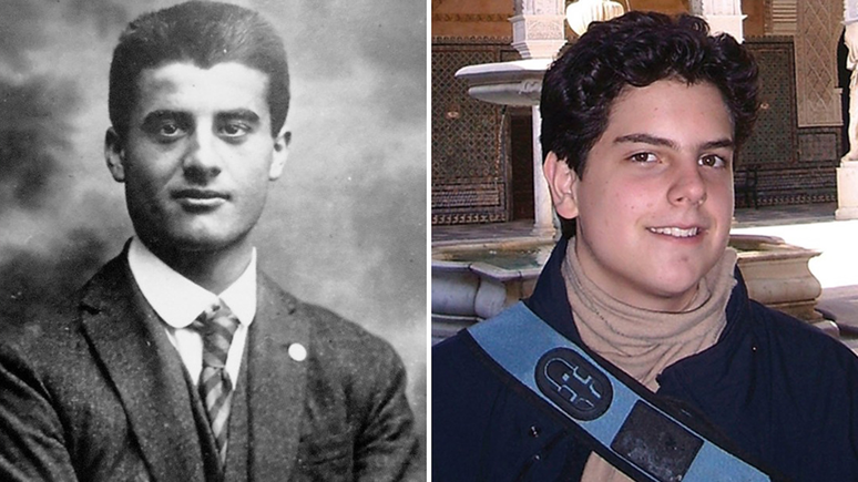Os beatos Pier Giorgio Frassati (esq.) e Carlo Acutis ser&atilde;o canonizados por Le&atilde;o 14 neste domingo, 7 de setembro