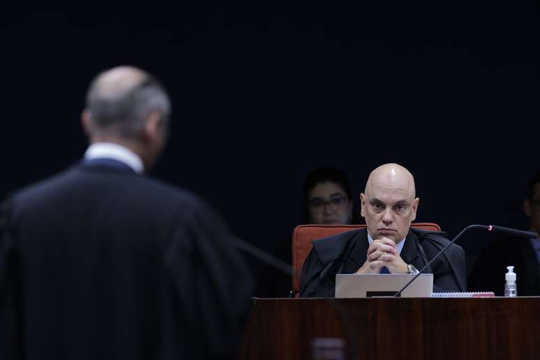 Ministro Alexandre de Moraes, do STF, durante o julgamento da Ação Penal 2.668
