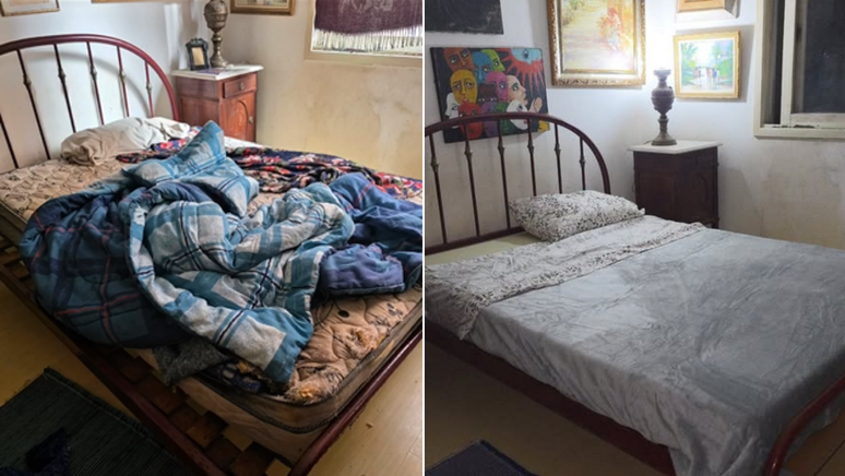 See before and after Rejane's bed See before and after Rejane's bed