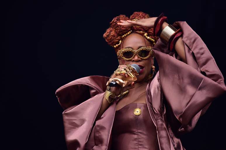 Karol Conká ao se apresentar no Palco The One no The Town