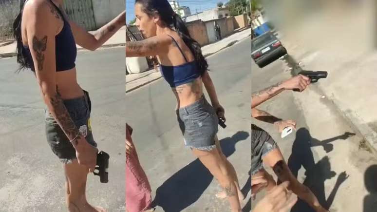 V&iacute;deo mostra o momento em que mulher armada amea&ccedil;a vizinha &mdash;