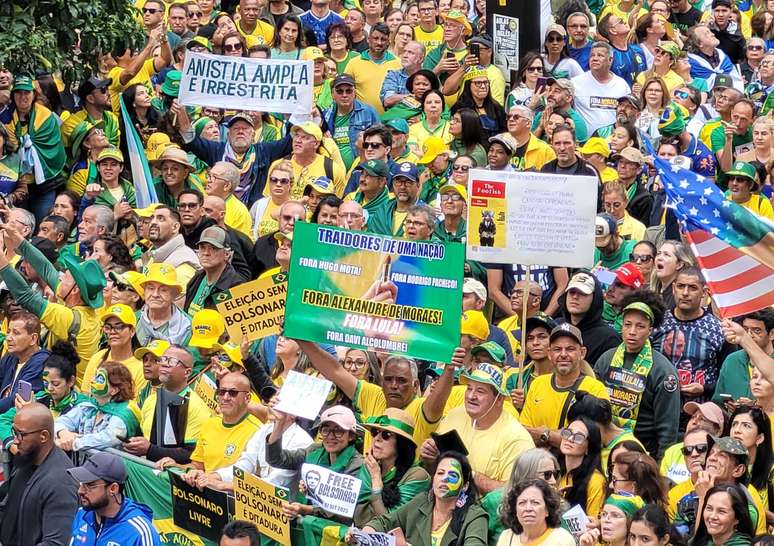 Ato pr&oacute;-anistia na Avenida Paulista reuniu 42,2 mil pessoas nesse domingo, 7, segundo c&aacute;lculo de monitor da USP
