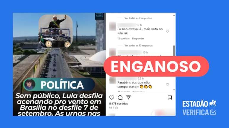 Captura de tela da postagem verificada