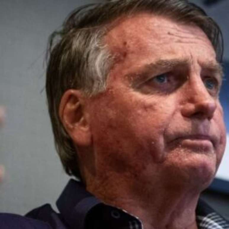 Jair Bolsonaro em coletiva de imprensa