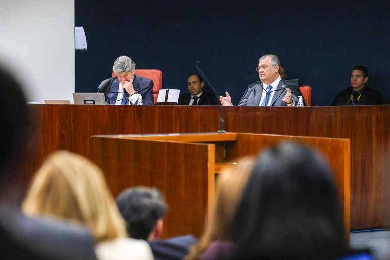 Flávio Dino durante leitura do voto no julgamento da trama golpista