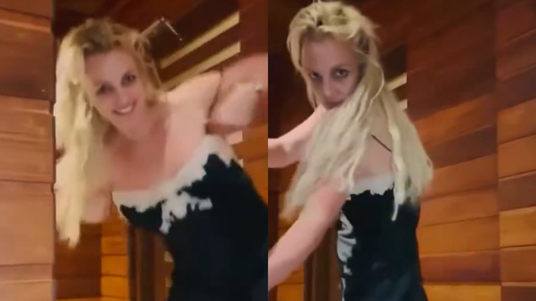 Britney Spears dança em banheiro de restaurante