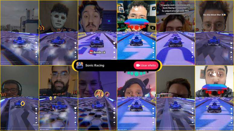 TikTok ganha filtro interativo de Sonic Racing: CrossWorlds