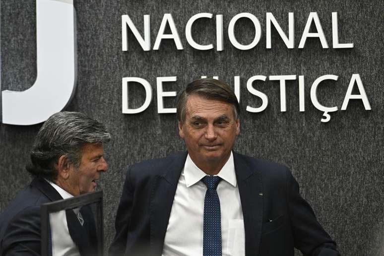 Fux e Bolsonaro em foto de agosto de 2022