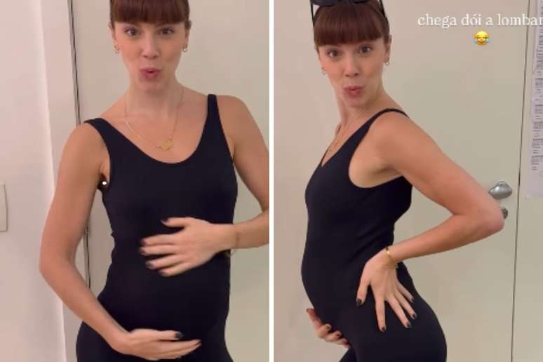 Alice Wegmann posa com barriga falsa para Vale Tudo