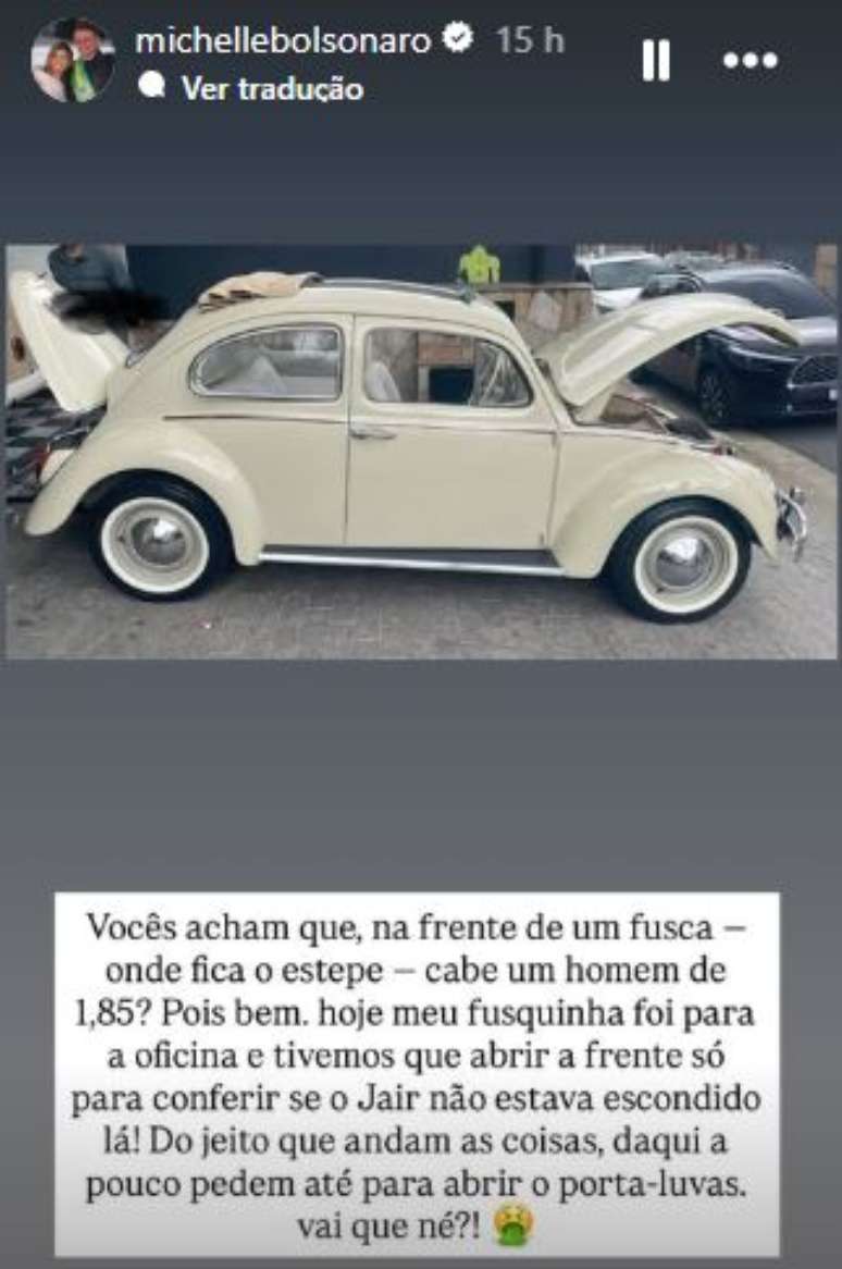 Michelle critica revista de ve&iacute;culos em busca de Bolsonaro