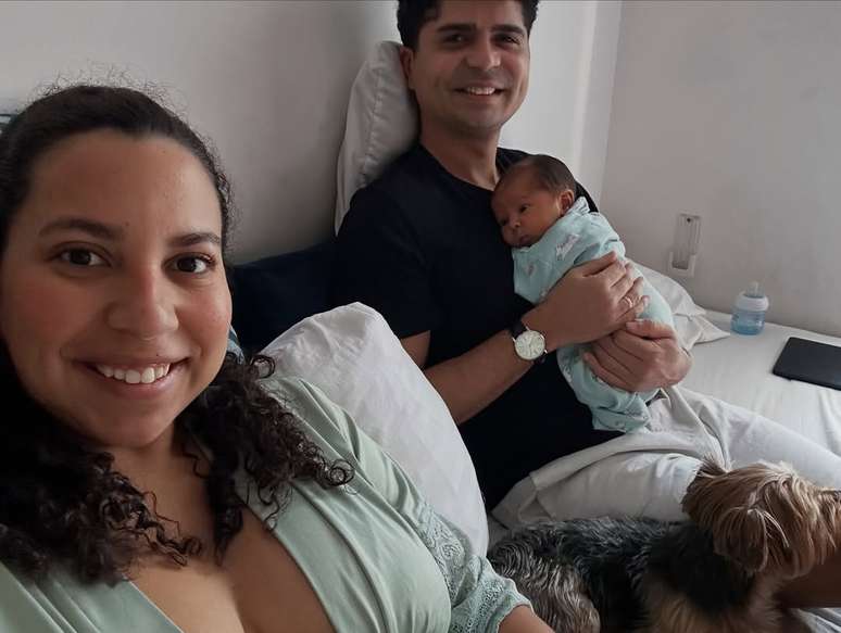Marina, Mathias and the father of the child