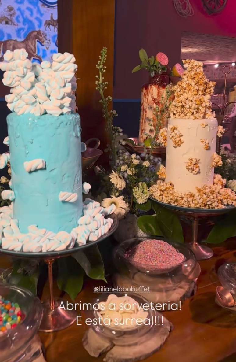 Detalhe do buffet de sorvetes da festa de Jos&eacute; Leonardo