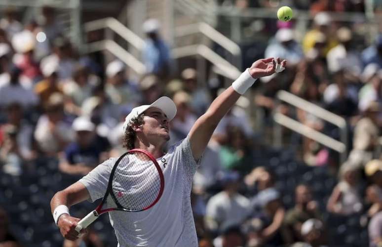 João Fonseca em ação no US Open.