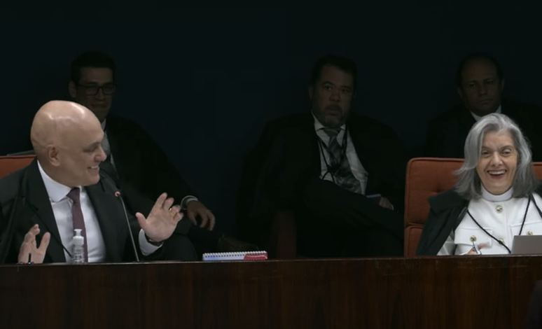 Alexandre de Moraes e Cármen Lúcia no julgamento da Ação Penal 2668, na Primeira Turma do STF