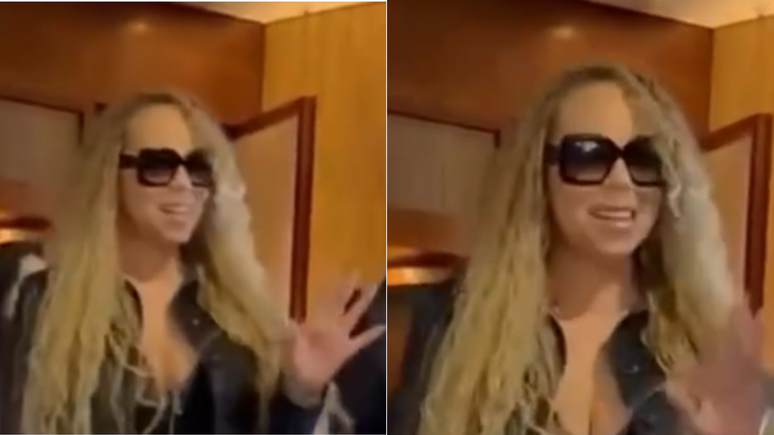 Mariah Carey atende fãs em frente a hotel em São Paulo