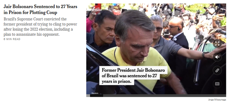 New York Times diz que Bolsonaro est&aacute; &agrave; espera de uma esp&eacute;cie de milagre