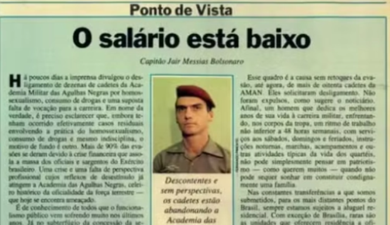 Bolsonaro já foi preso em 1986 por transgressão disciplinar e hierárquica do Exército; entenda