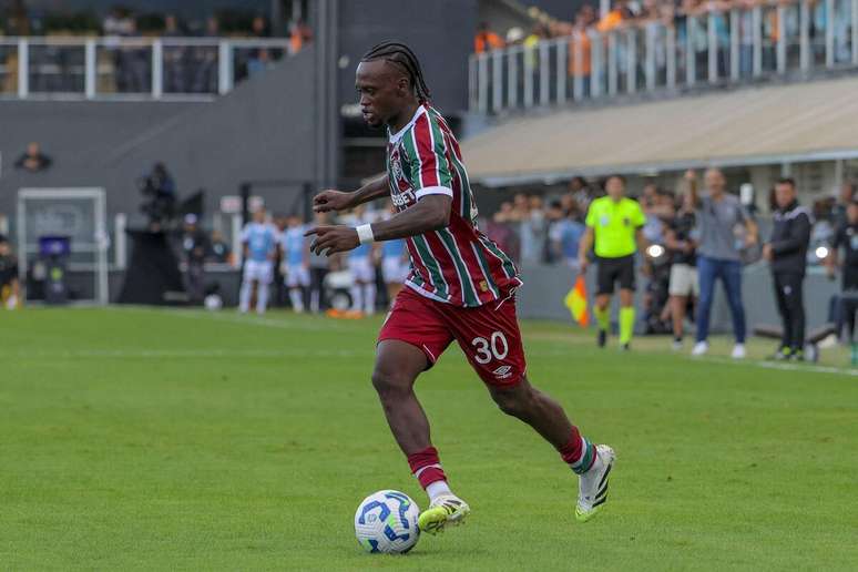 Santiago Moreno (Fluminense) durante jogo contra o Santos, no dia 31.08.2025 