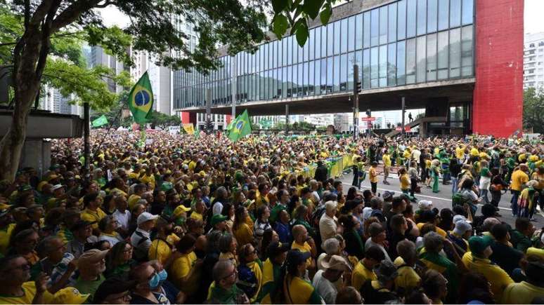 Manifesta&ccedil;&atilde;o pr&oacute;-Bolsonaro na Avenida Paulista, em 2023