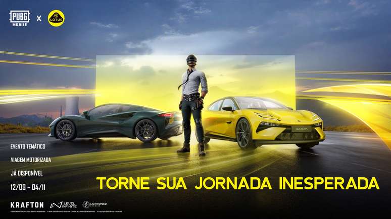 PUBG Mobile anuncia parceria com Lotus e traz carros esportivos ao campo de batalha