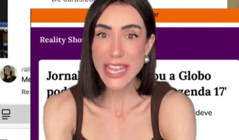 Em um vídeo no Instagram, a apresentadora apareceu diante do 'print' de uma matéria do Terra a respeito do boato de sua entrada em 'A Fazenda'