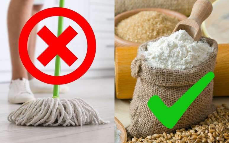 If pour oil on the floor, do not clean with fabric or paper, do it with flour