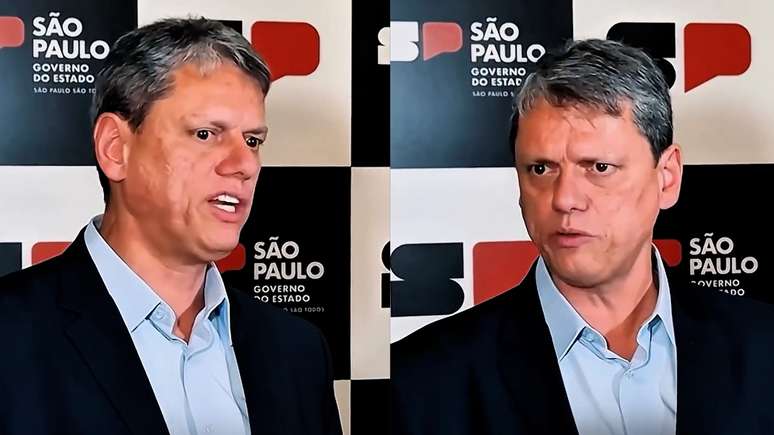 Governador Tarcísio de Freitas, de São Paulo, tem se manifestado com firmeza com relação ao assassinato do ex-delegado-geral do Estado