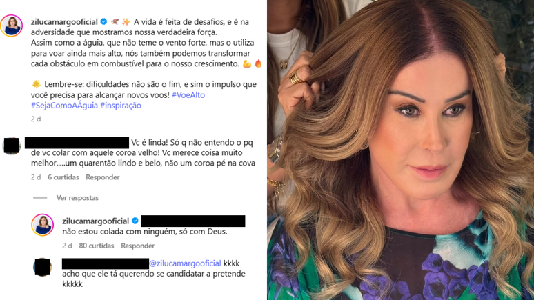 Zilu Godói rebate seguidor por crítica a relacionamento com homem mais velho