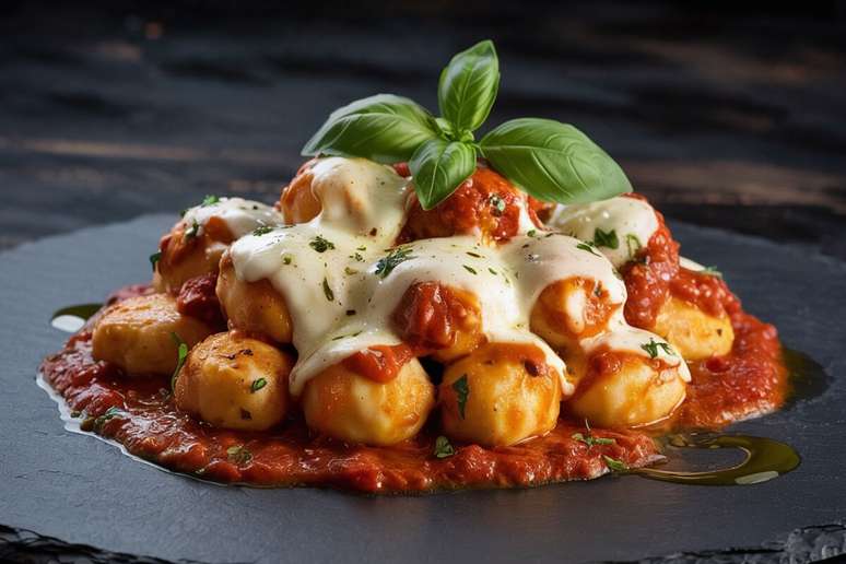 Nhoque com molho &agrave; bolonhesa 