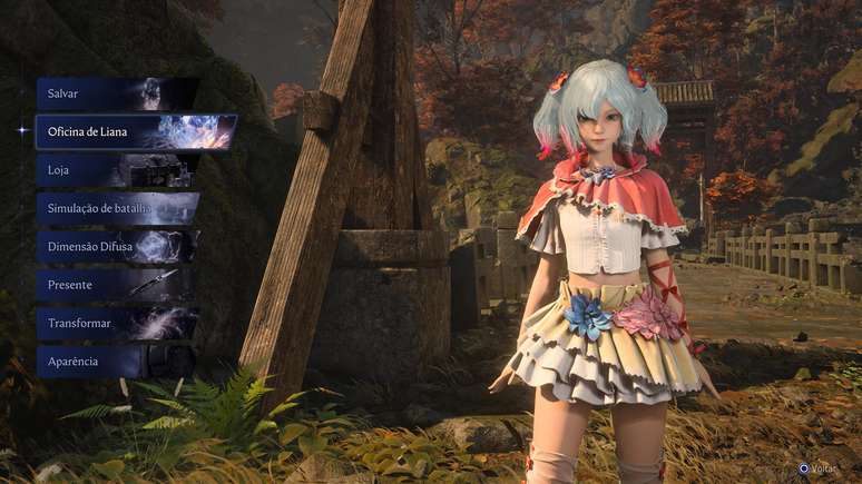Conversar com Liana permite salvar o progresso do jogo, acessar a loja dela, treinar e encarar os desafios da Dimens&atilde;o Difusa