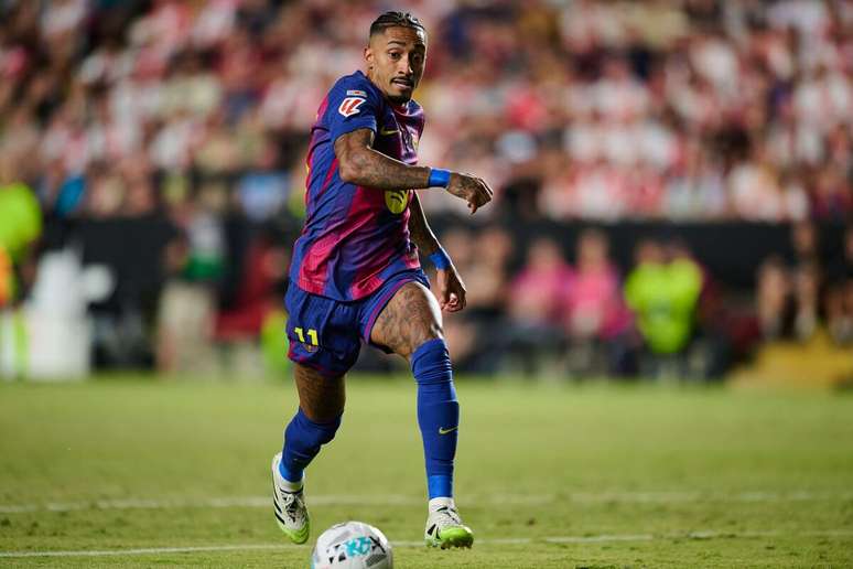 Raphinha (Barcelona) durante jogo contra o Rayo Vallecano, no dia 31.08.2025 